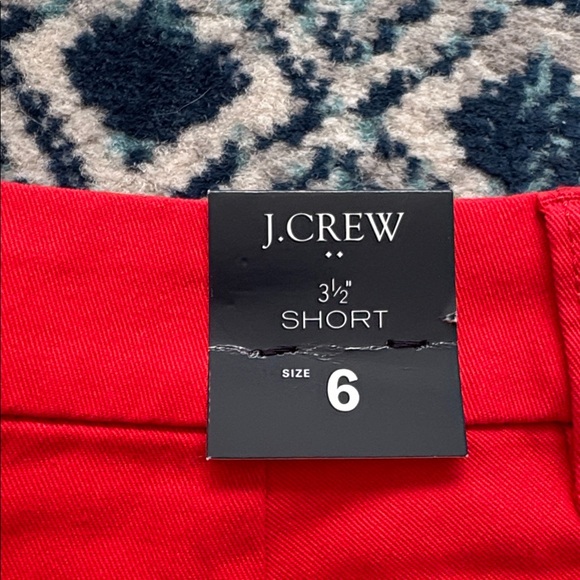 J Crew Red Shorts Size 6 100% Cotton 3 1/2 inch inseam NWT - Picture 4 of 6